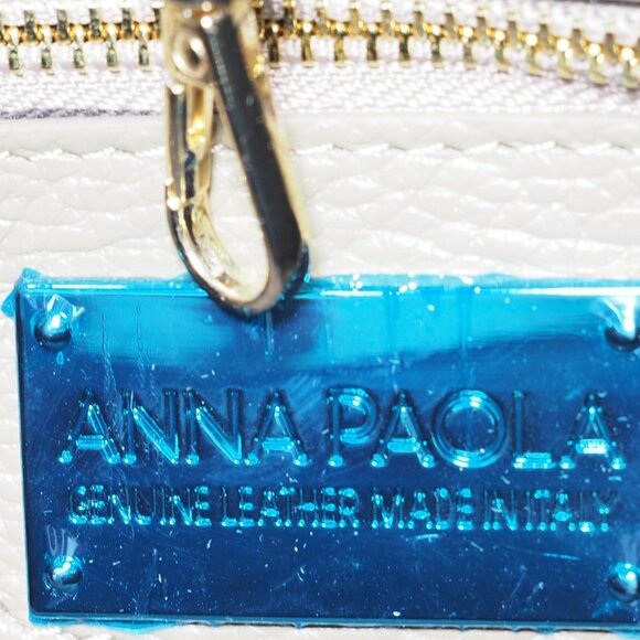 Anna Paola Riva Bag Taupe Leather Viral Commuter Satchel Purse Hand Shoulder - Picture 10 of 14